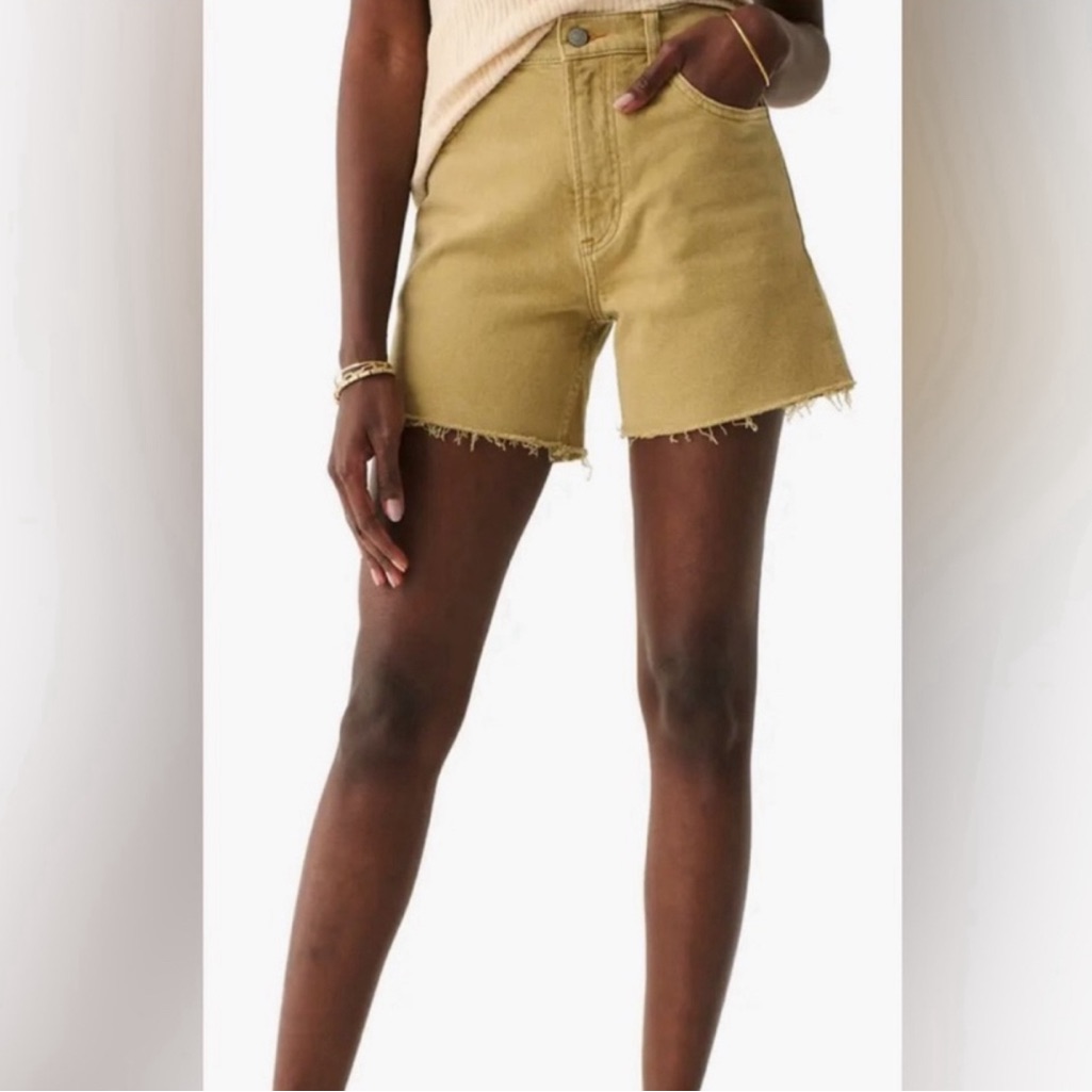 Faherty Womens Raw Edge Sunwashed Denim Cut Off Jean Shorts Sz 26 Nwt